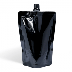 shiny black spout pouch