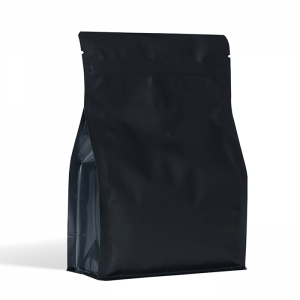 matt black flat bottom pouch