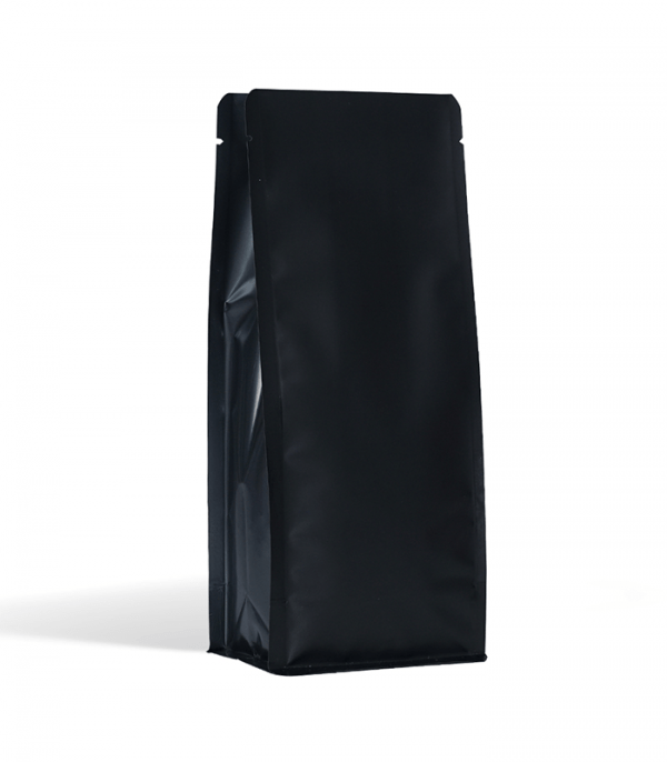 matt black flat bottom pouch