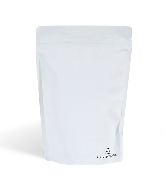 matt white fully recyclable pouches