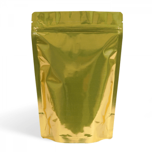 shiny gold stand up pouch