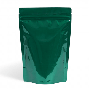 shiny green stand up pouch