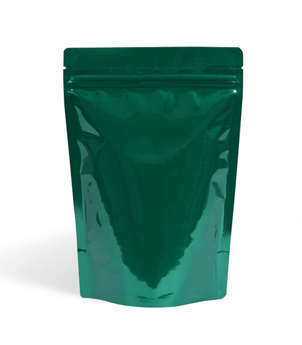 shiny green stand up pouch