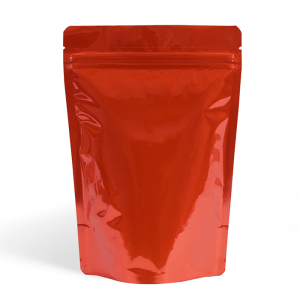 shiny red stand up pouch