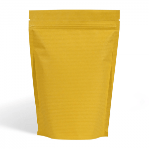 yellow striped stand up pouch